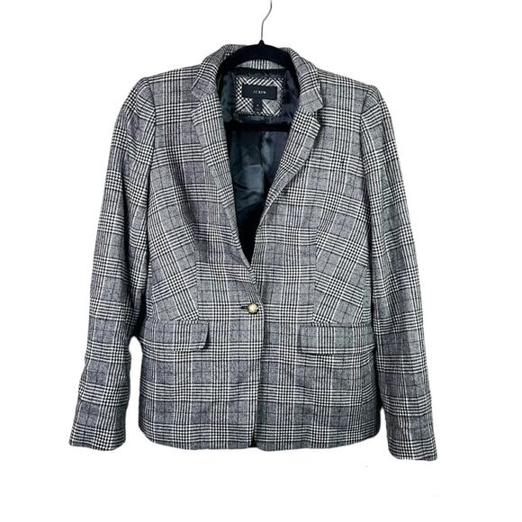 J. Crew Regent Blazer in Glen Plaid Wool Women's Size 4 Twee Academia - Picture 1 of 13
